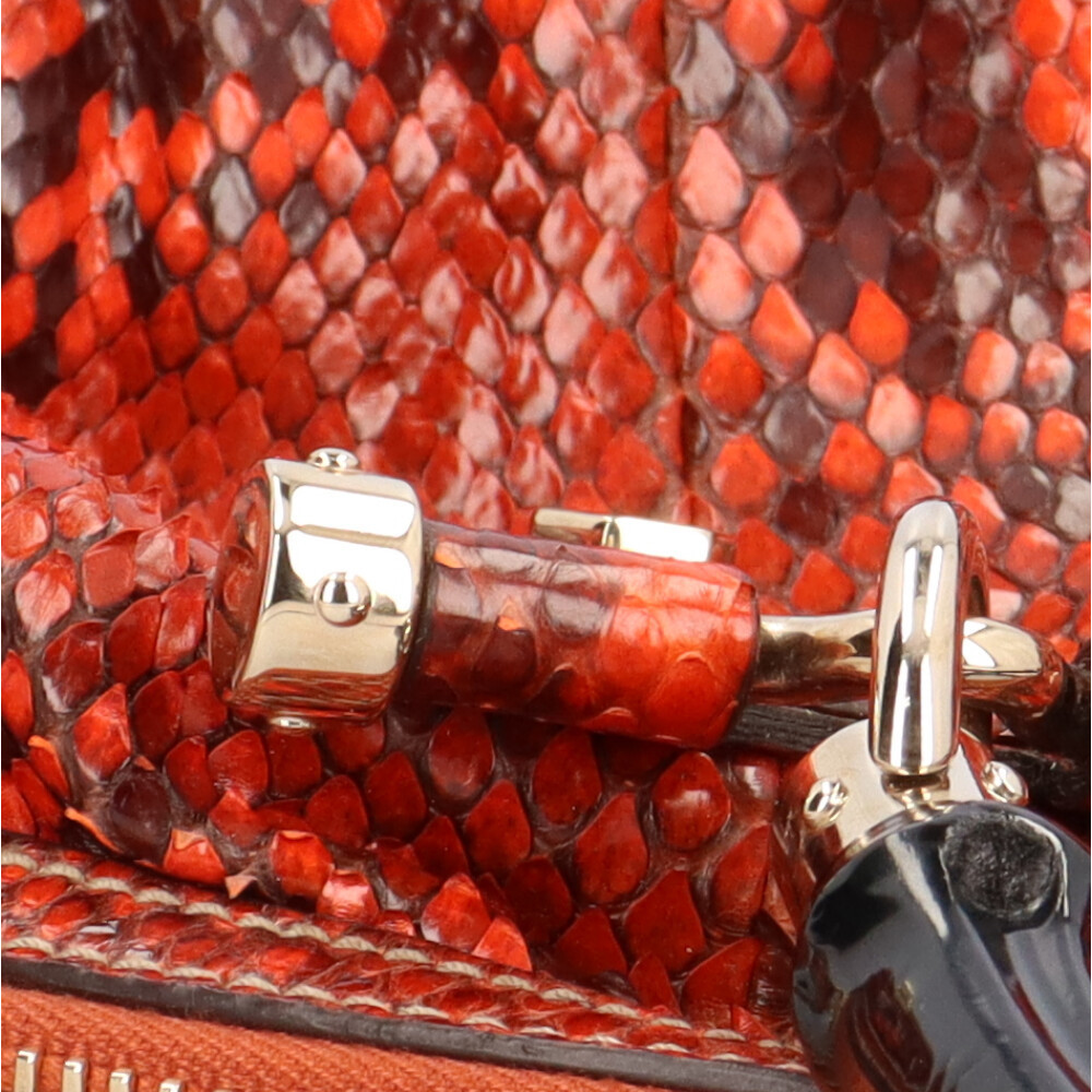 Gucci Bamboo Shoulder Bag Python Red - image 7